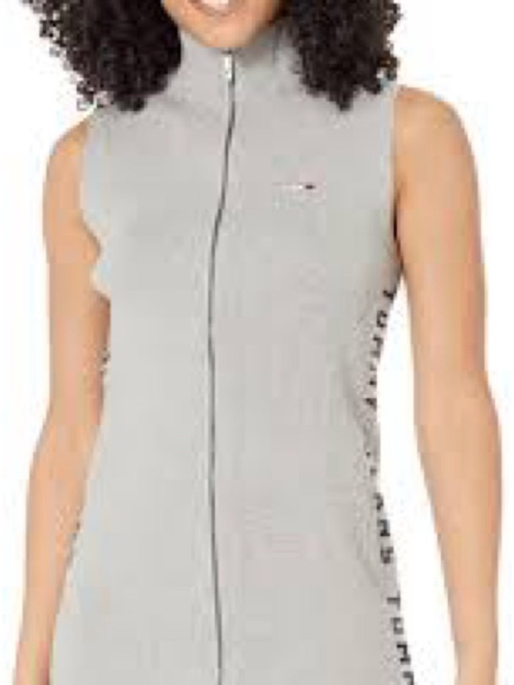 Tommy Hilfiger Light Grey Sleeveless Zip-Up Mock Neck Tank